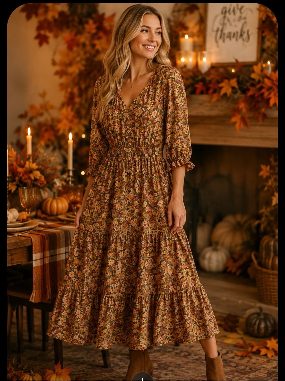 NWT North & Maine Fall  Dress SZ LG